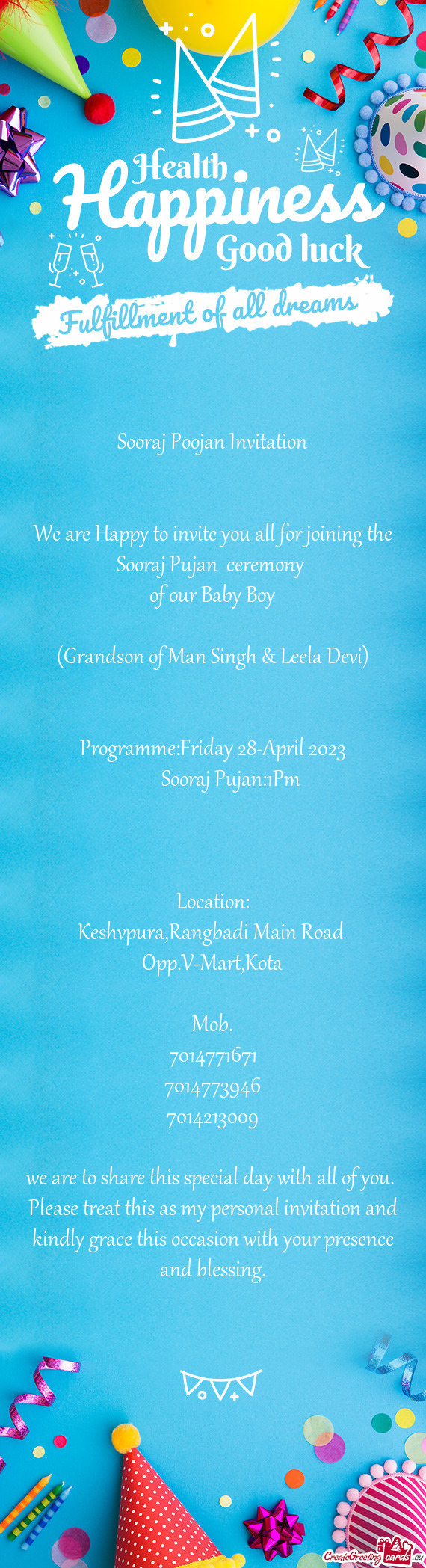 Sooraj Poojan Invitation