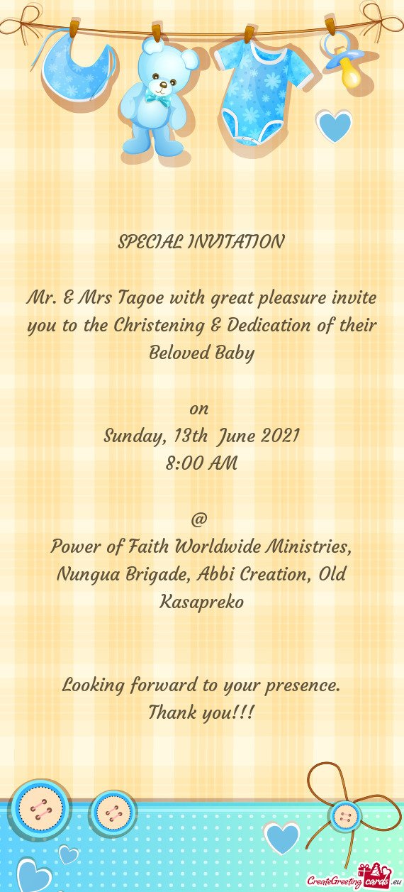 SPECIAL INVITATION
 
 Mr