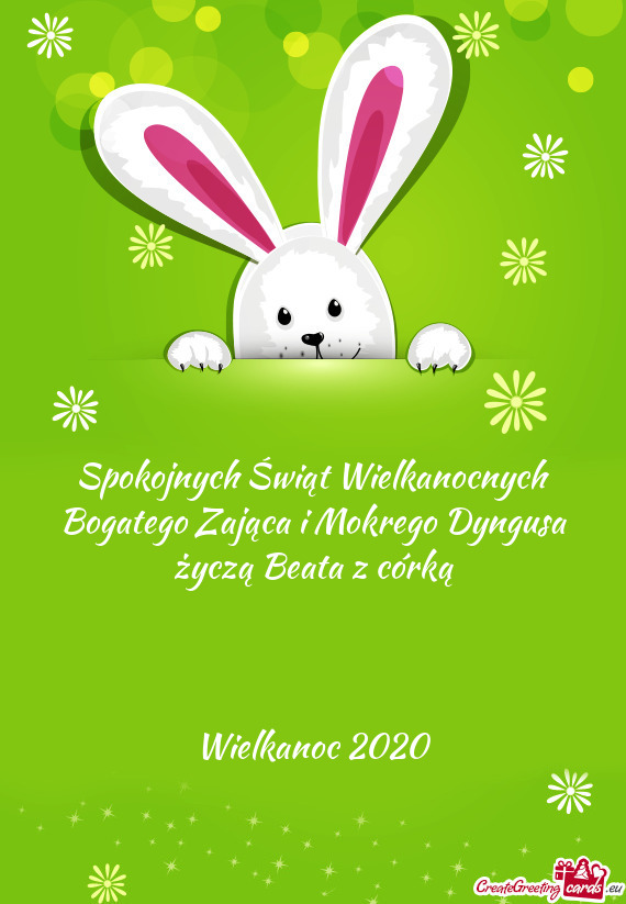 Spokojnych Świąt Wielkanocnych Bogatego Zająca i Mokrego Dyngusa