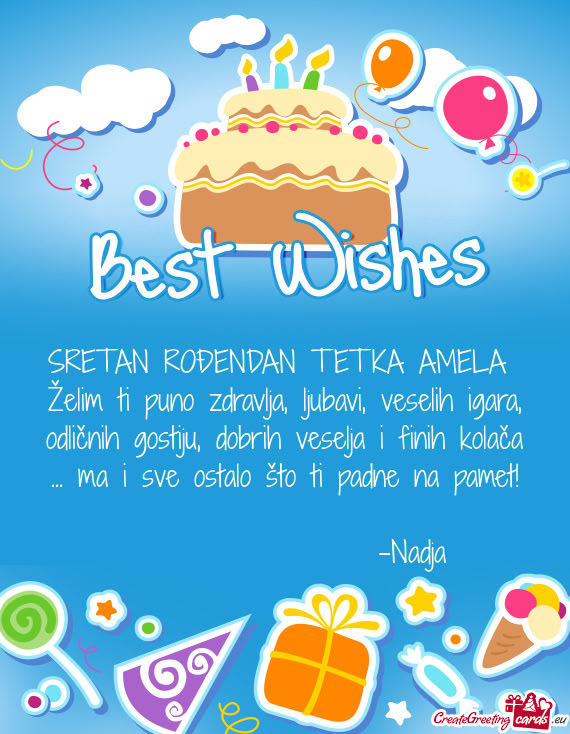 SRETAN ROĐENDAN TETKA AMELA