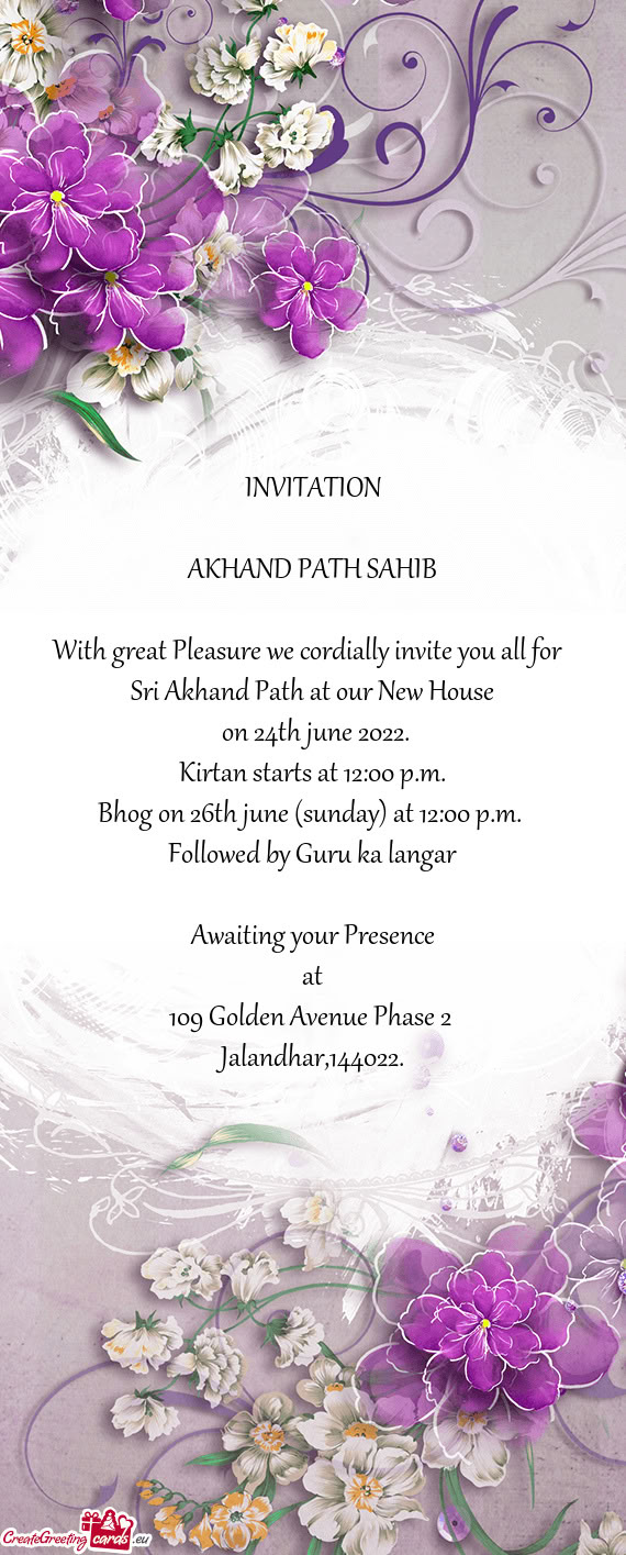 Sri Akhand Path at our New House
