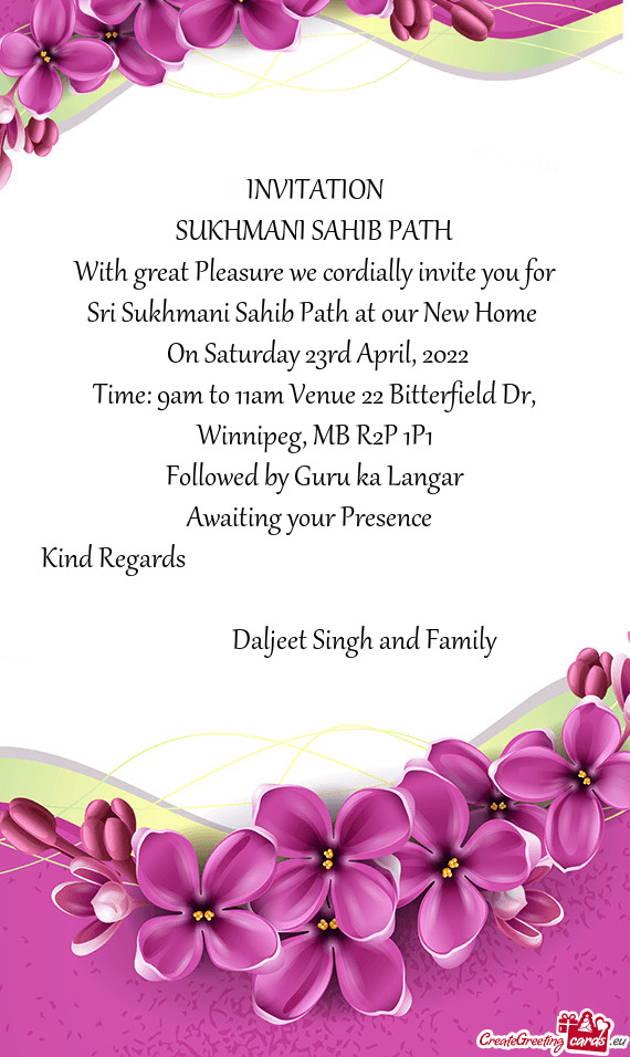 Sri Sukhmani Sahib Path at our New Home