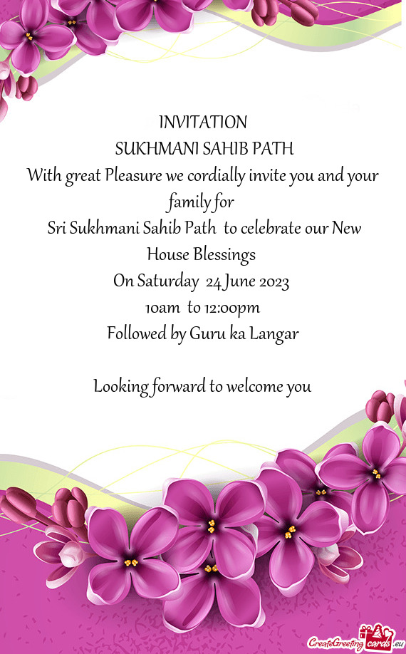 Sri Sukhmani Sahib Path to celebrate our New House Blessings