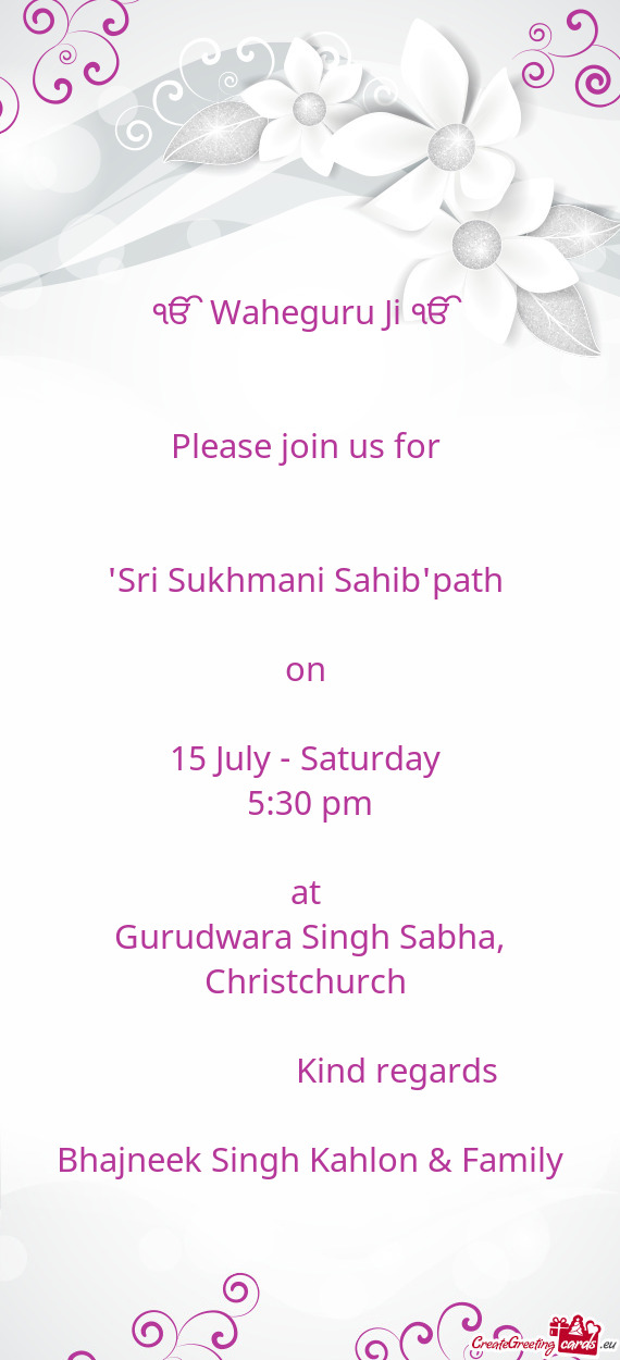 "Sri Sukhmani Sahib”path