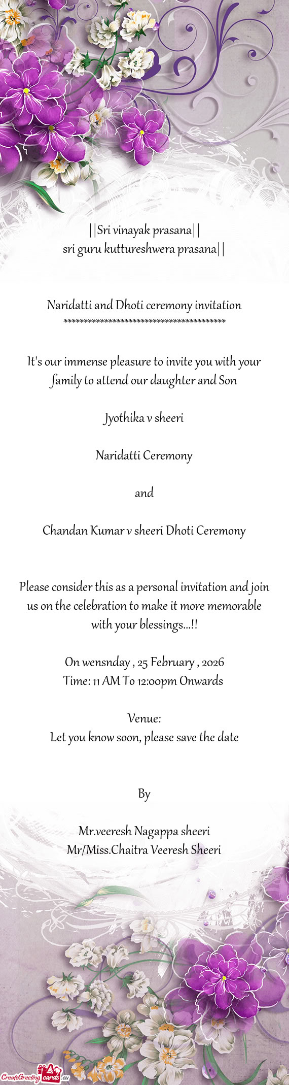 ||Sri vinayak prasana||