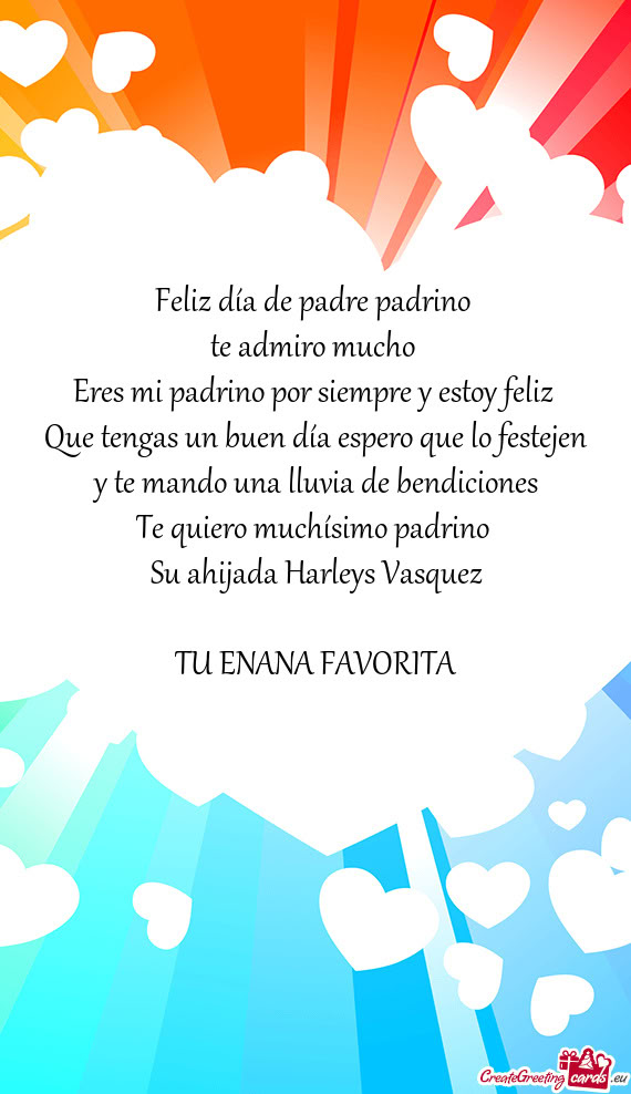 Su ahijada Harleys Vasquez