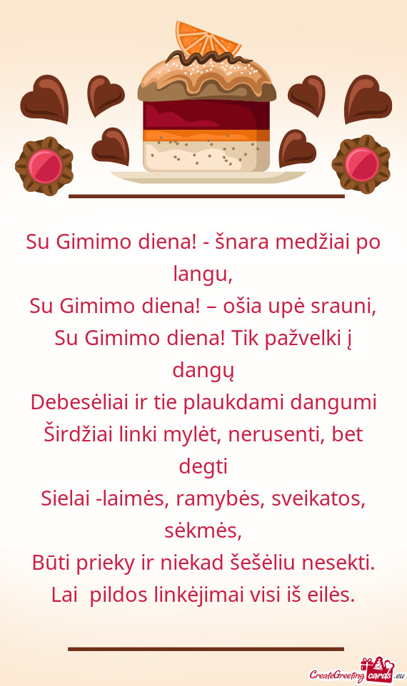 Su Gimimo diena! - šnara medžiai po langu