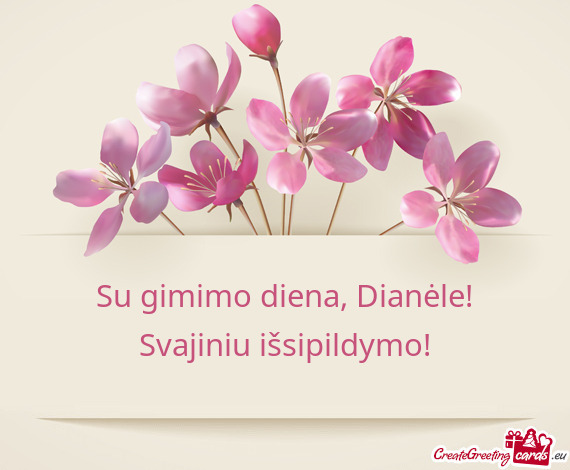 Su gimimo diena, Dianėle