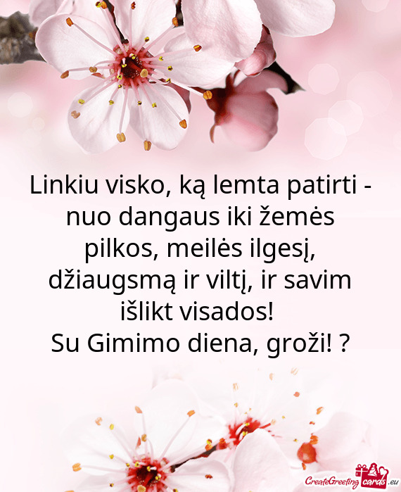 Su Gimimo diena, groži