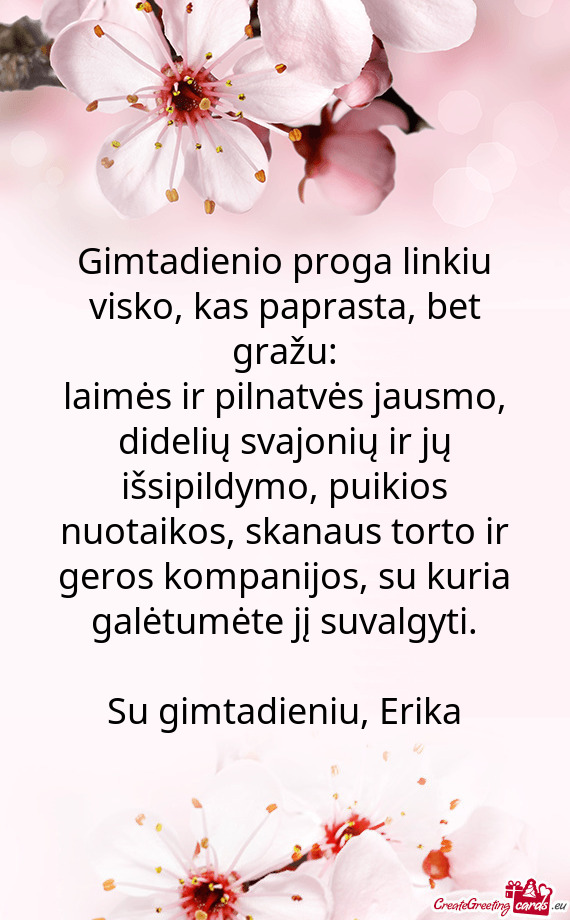 Su gimtadieniu, Erika