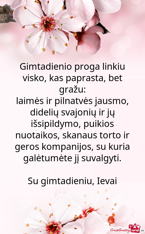 Su gimtadieniu, Ievai