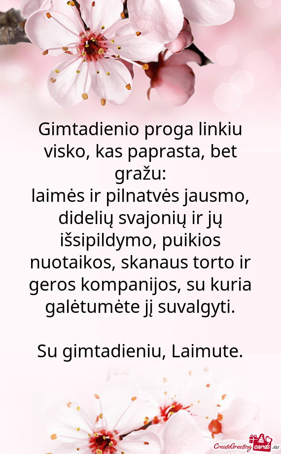 Su gimtadieniu, Laimute