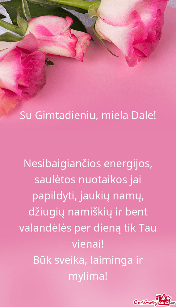 Su Gimtadieniu, miela Dale