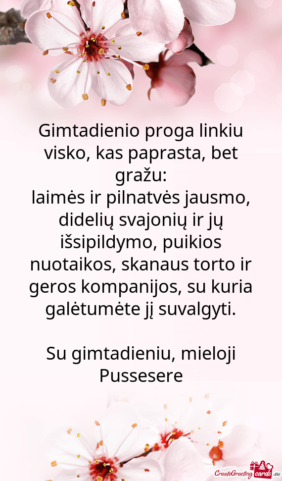 Su gimtadieniu, mieloji Pussesere