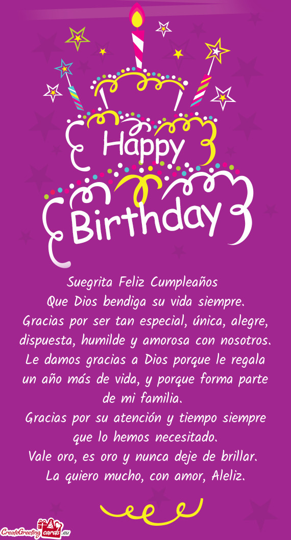 Suegrita Feliz Cumpleaños