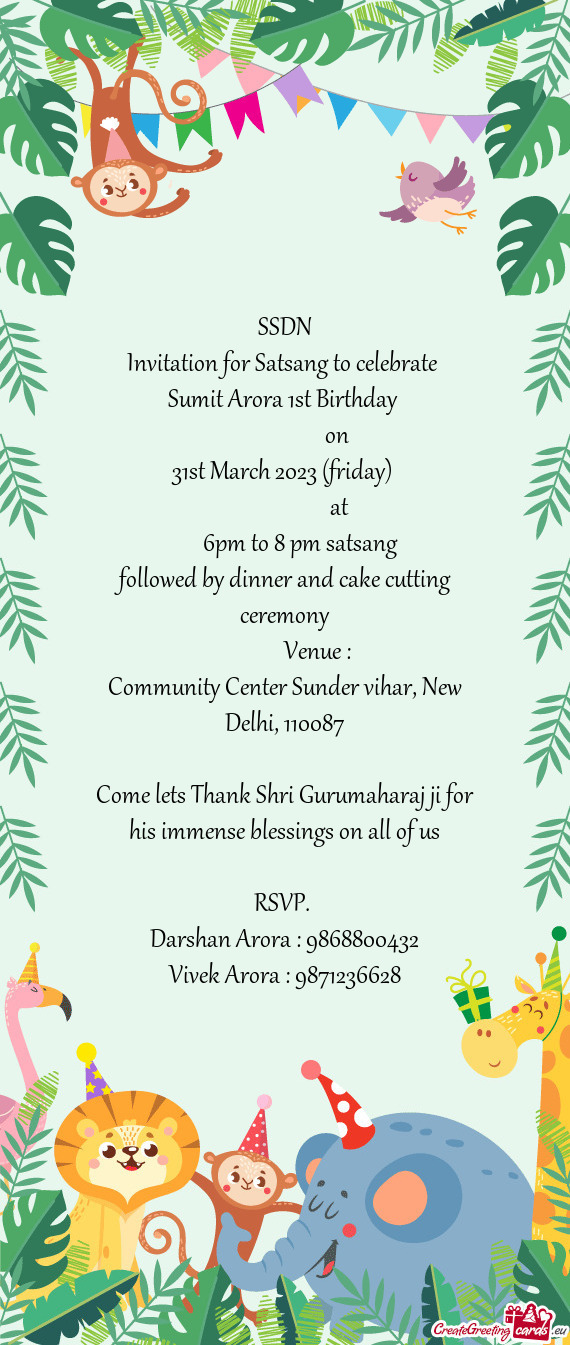 Sumit Arora 1st Birthday