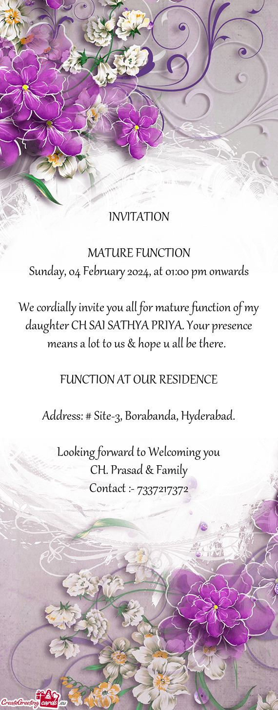 Sunday, 04 February 2024, at 01:00 pm onwards