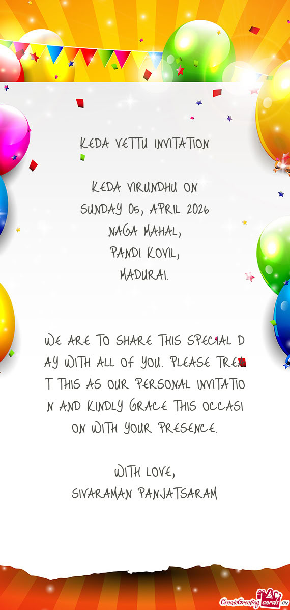 SUNDAY 05, APRIL 2026