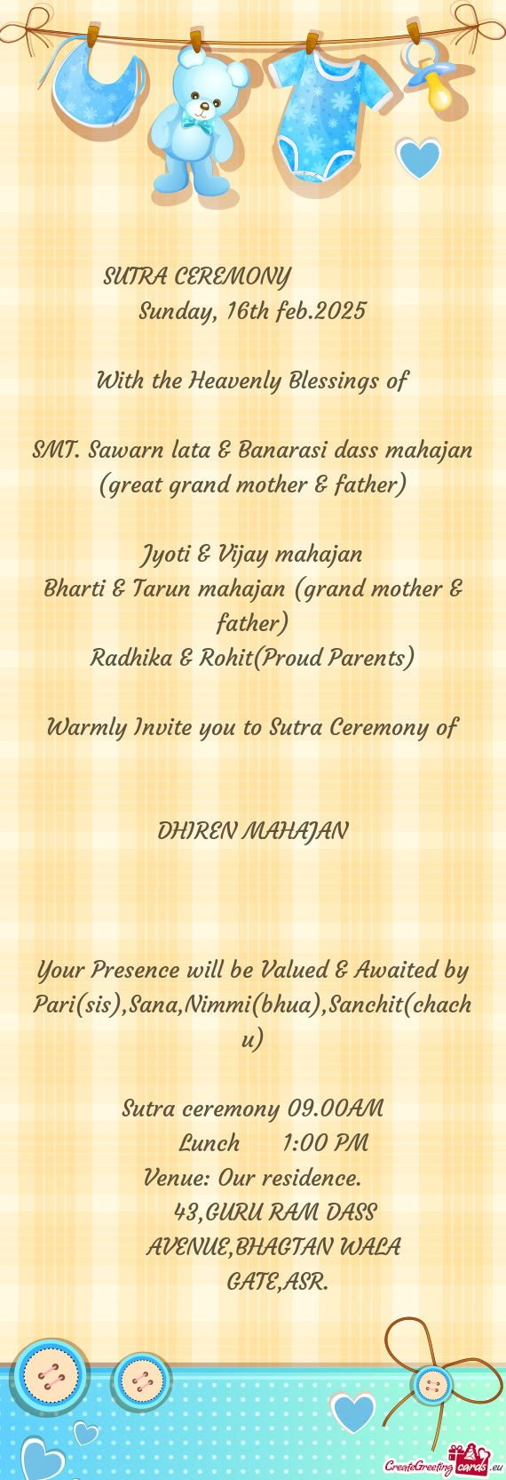 Sunday, 16th feb.2025