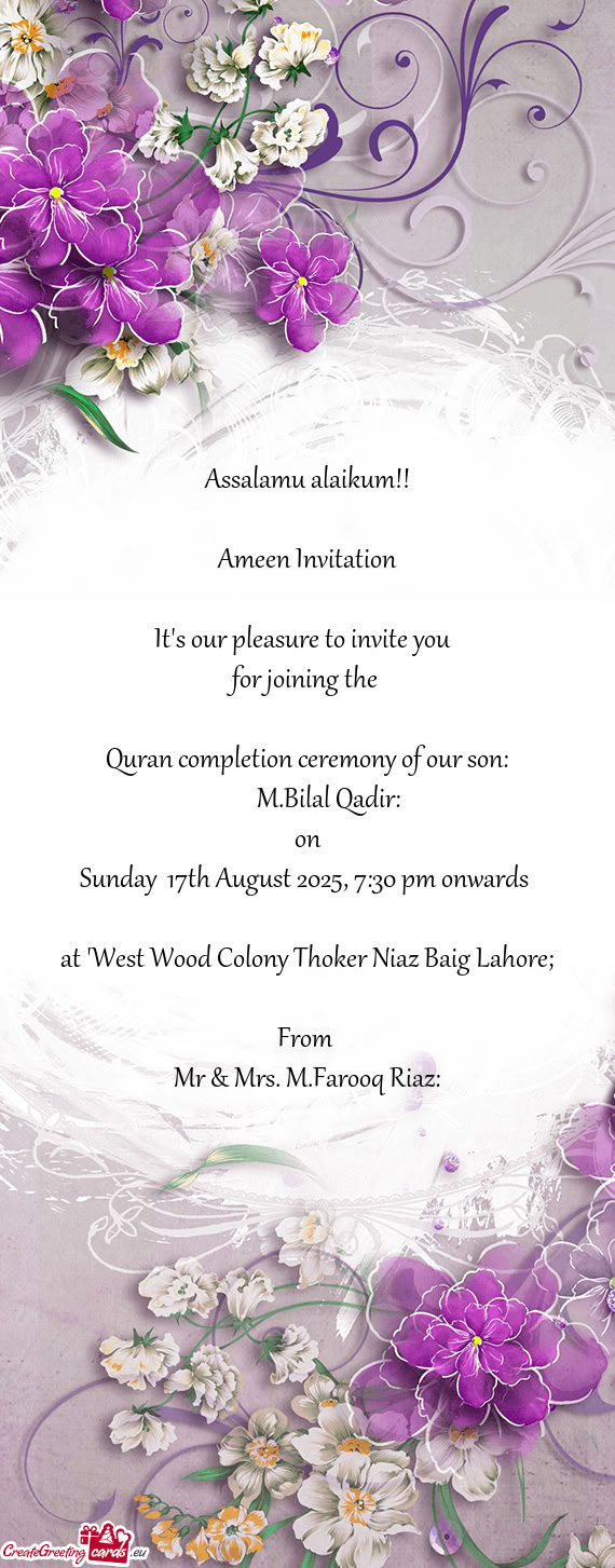 Sunday 17th August 2025, 7:30 pm onwards