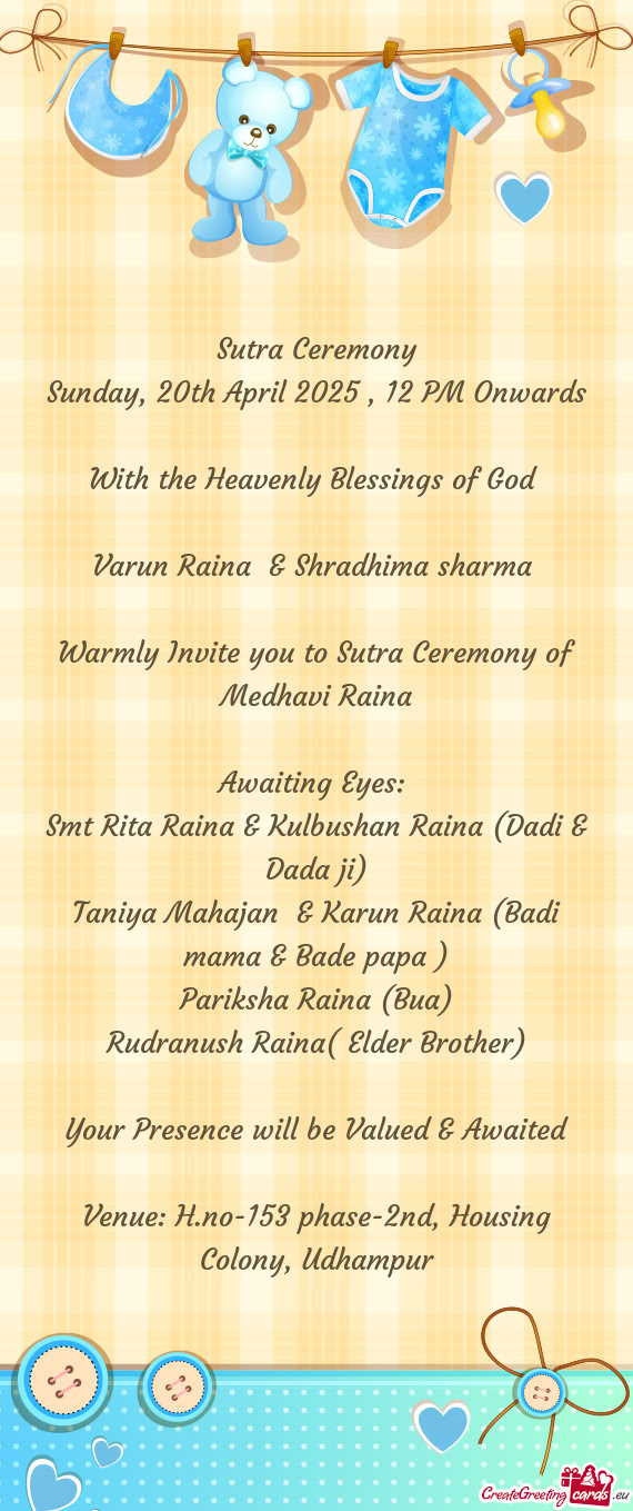 Sunday, 20th April 2025 , 12 PM Onwards