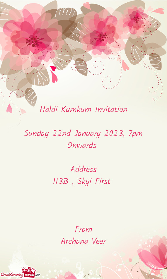 Sunday 22nd January 2023, 7pm Onwards