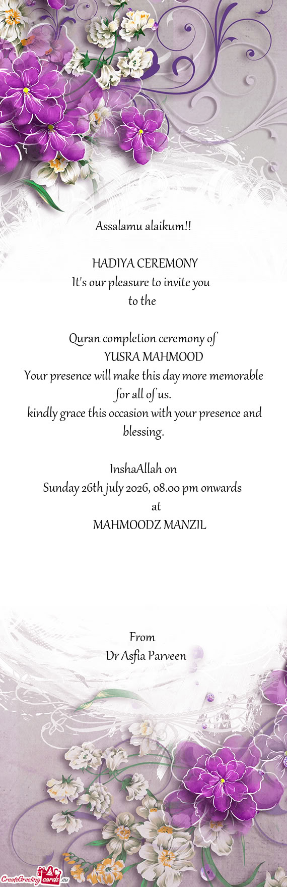 Sunday 26th july 2026, 08.00 pm onwards