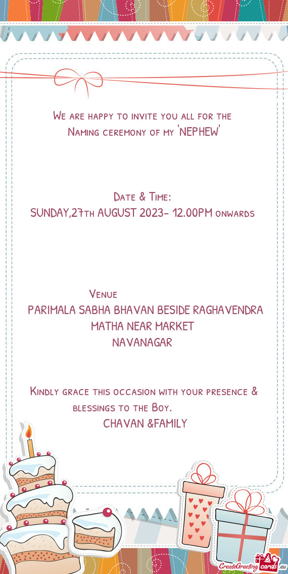 SUNDAY,27th AUGUST 2023- 12.00PM onwards