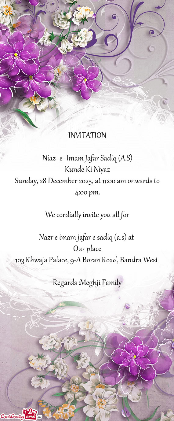 Sunday, 28 December 2025, at 11:00 am onwards to 4:00 pm