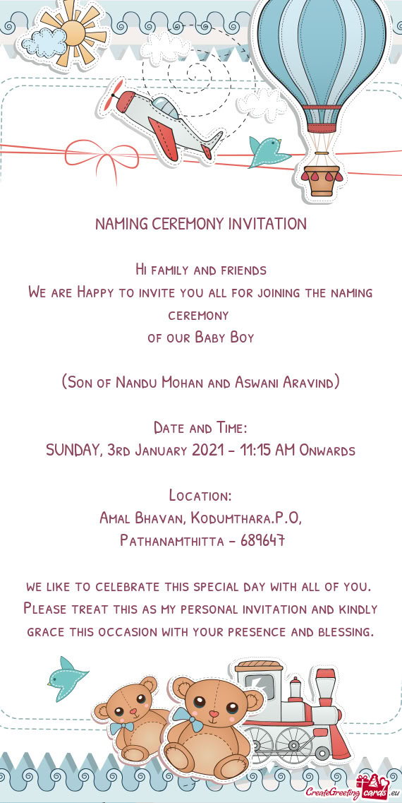 SUNDAY, 3rd January 2021 - 11:15 AM Onwards