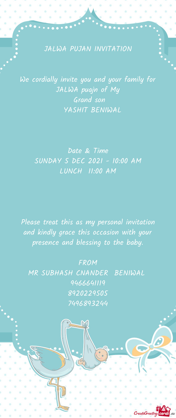 SUNDAY 5 DEC 2021 - 10:00 AM