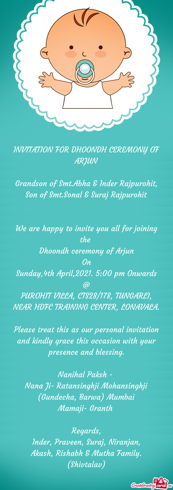 Sunday,4th April,2021. 5:00 pm Onwards