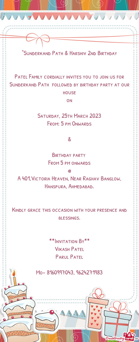 “Sunderkand Path & Harshiv 2nd Birthday