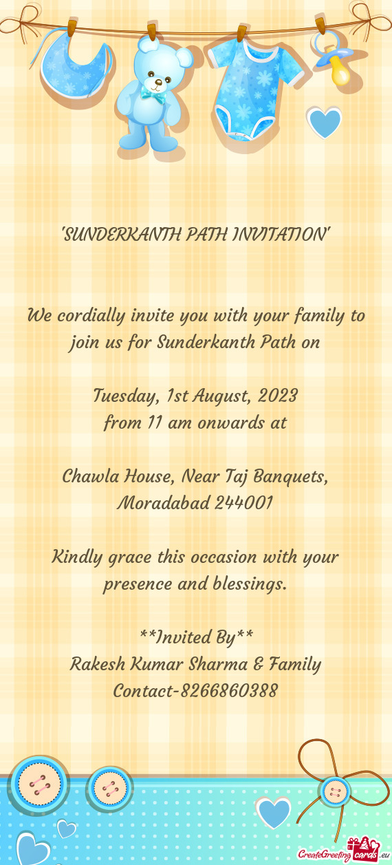 "SUNDERKANTH PATH INVITATION"