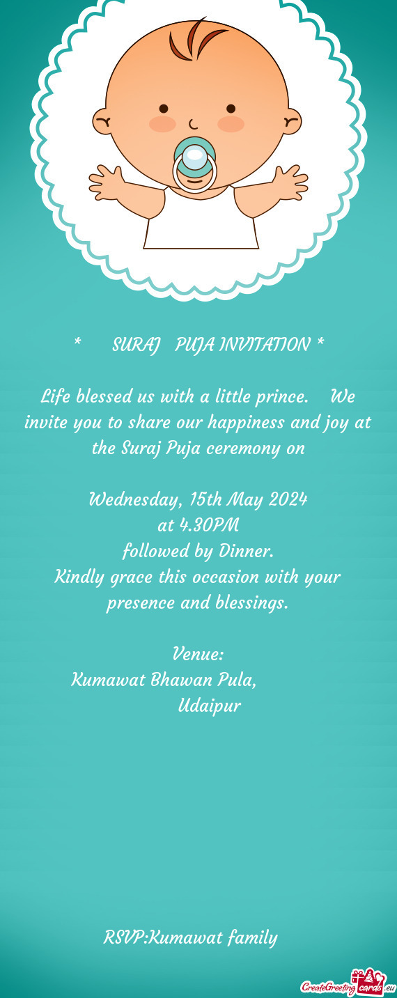 SURAJ🌞PUJA INVITATION