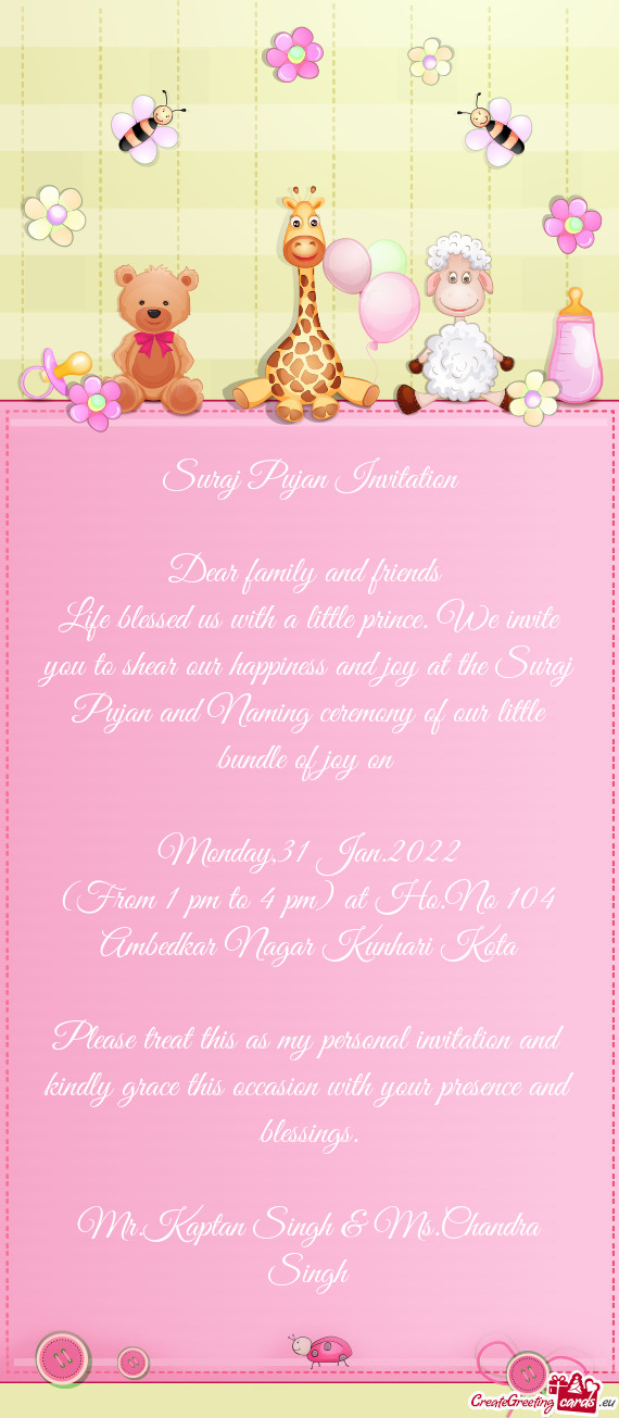 ??Suraj Pujan Invitation☆