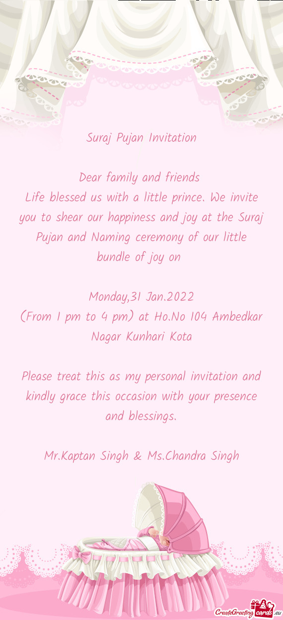 ??Suraj Pujan Invitation☆