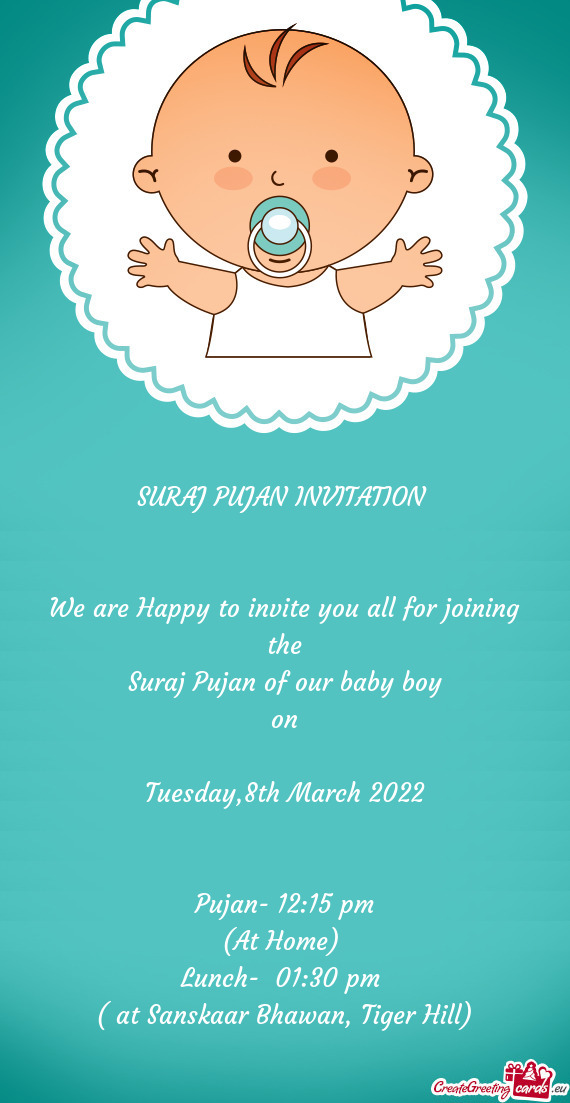 Suraj Pujan of our baby boy