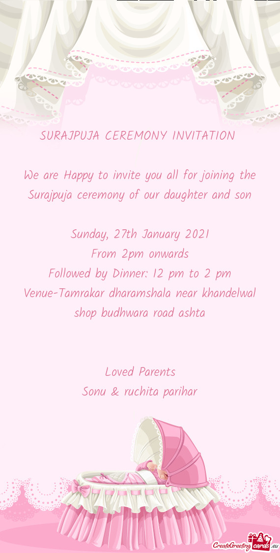 SURAJPUJA CEREMONY INVITATION