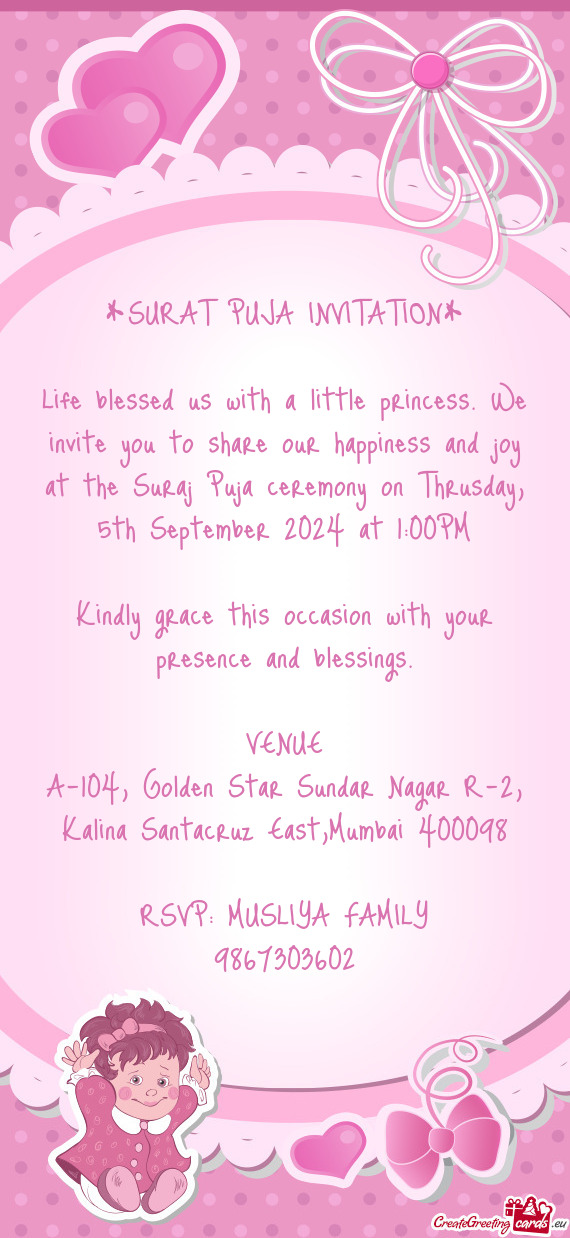 SURAT PUJA INVITATION