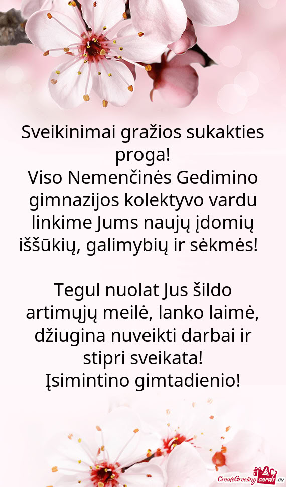 Sveikinimai gražios sukakties proga