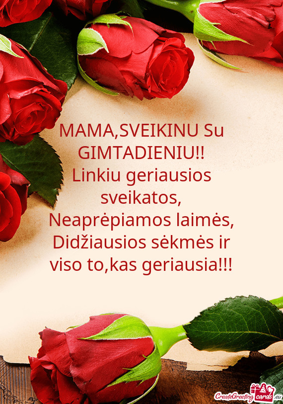 SVEIKINU Su GIMTADIENIU!! Linkiu geriausios sveikatos