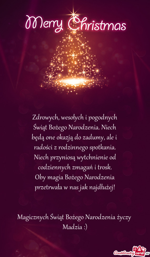 Świąt Bożego Narodzenia. Niech