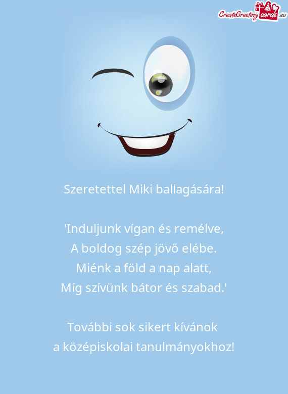 Szeretettel Miki ballagására