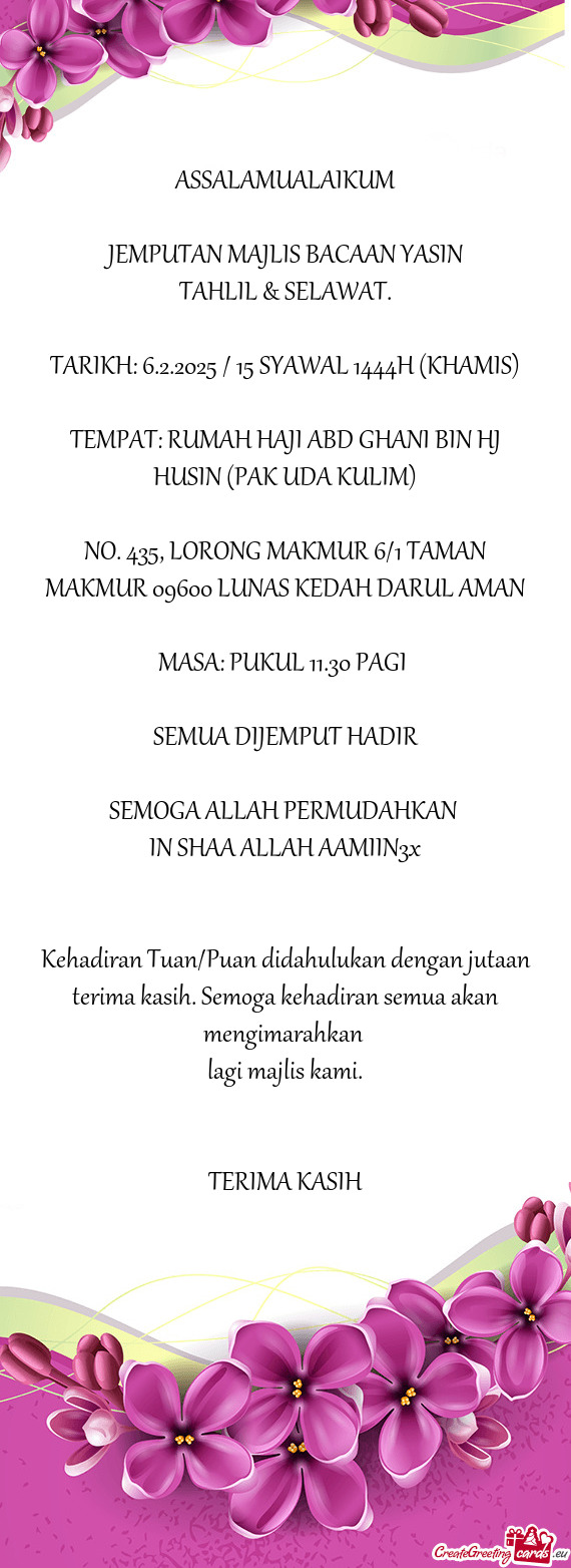 TAHLIL & SELAWAT