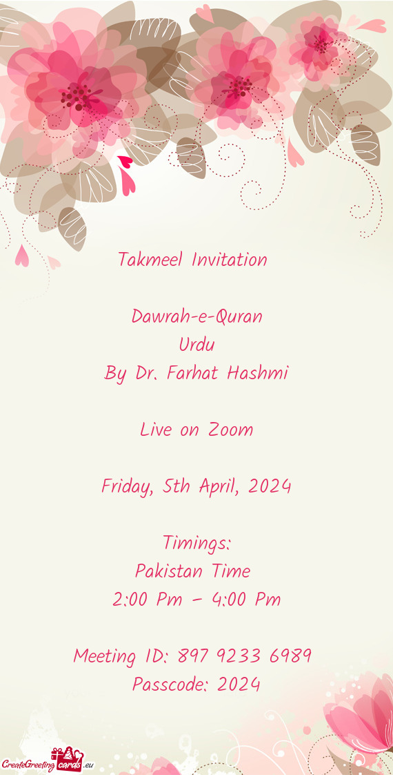 Takmeel Invitation