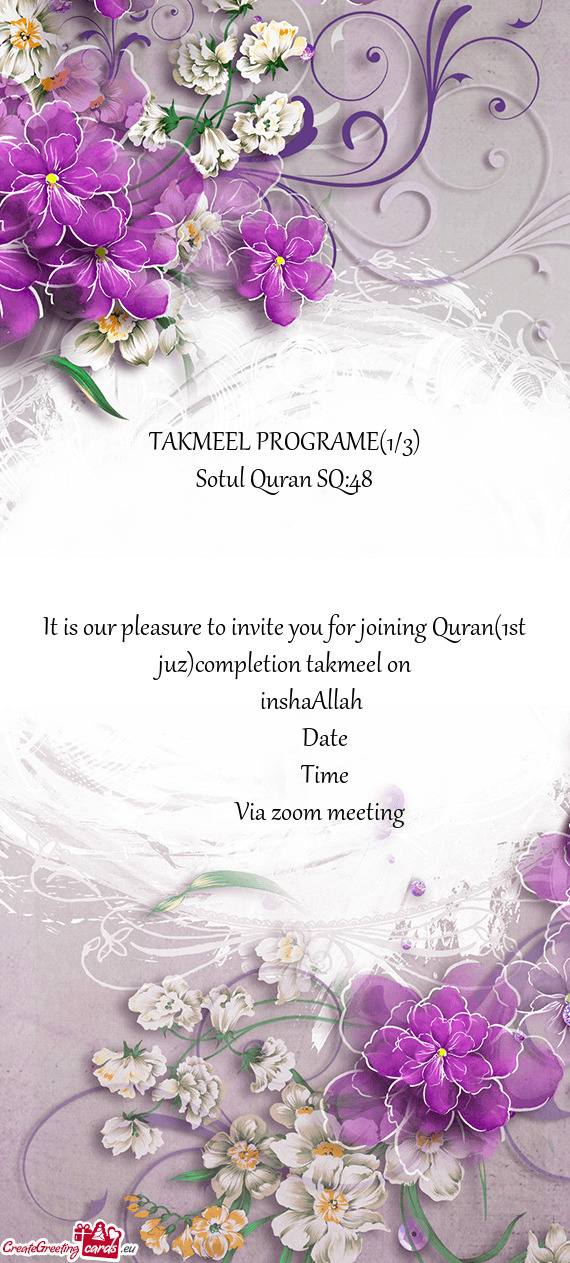 TAKMEEL PROGRAME(1/3)