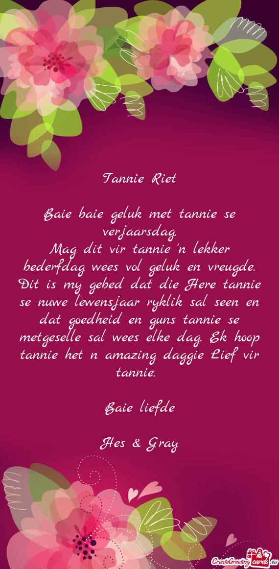 Tannie Riet