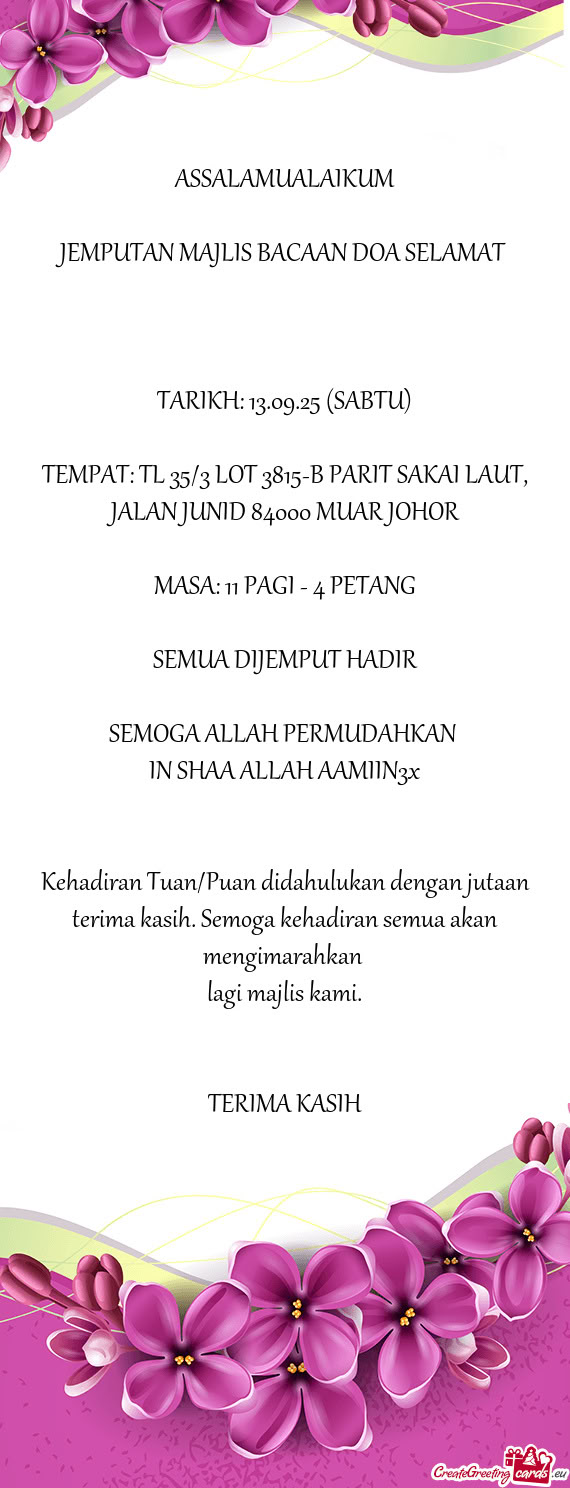 TARIKH: 13.09.25 (SABTU)