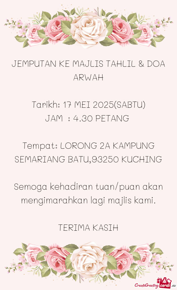 Tarikh: 17 MEI 2025(SABTU)